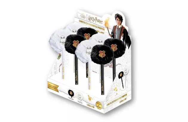 CANETA ESFEROGRÁFICA 1.0 POMPOM HARRY POTTER AZ/ PT SORTIDA LEOARTE 91828