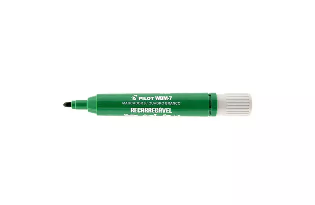 MARCADOR PARA QUADRO BRANCO RECARREGÁVEL WBM-7 VERDE PILOT | PONTA REDONDA 4.0 MM