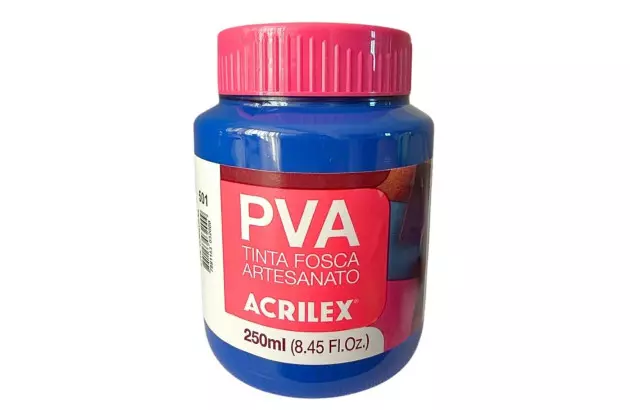 TINTA PVA FOSCA PARA ARTESANATO 250ML AZUL TURQUESA 501 – UNIDADE | ACRILEX 3225