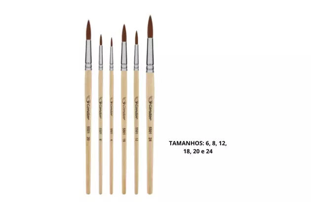 KIT PINCEL DE PELO REDONDO ARTÍSTICO 06 UND 5501 CONDOR
