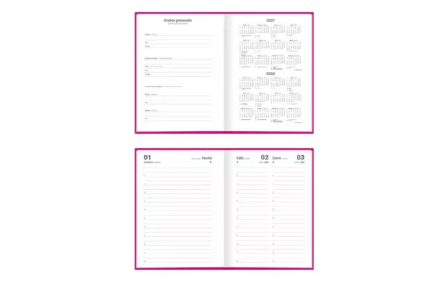 AGENDA BROCHURA CAPA DURA M4 PEPPER ROSA 2027 TILIBRA