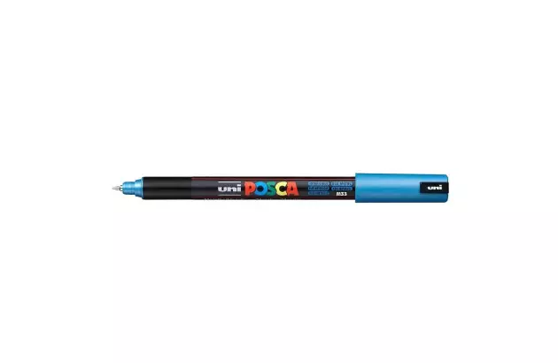 CANETA POSCA PC-1MR AZUL METÁLICO - PONTA EXTRAFINA 0,7MM | UNI-BALL