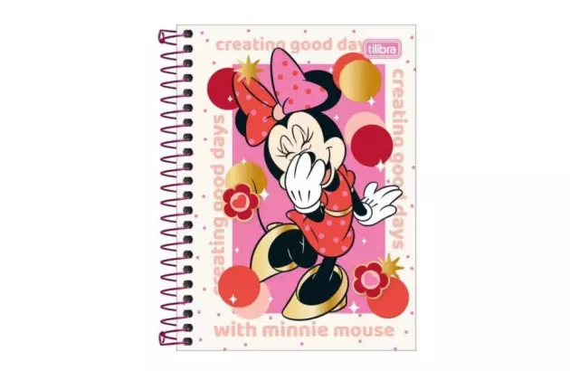 CADERNETA ESPIRAL CAPA DURA 80 FOLHAS MINNIE MOUSE 110X154MM UNIDADE | TILIBRA
