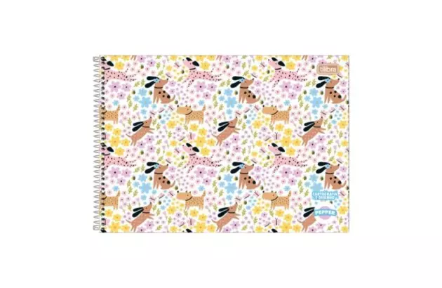 CADERNO DE DESENHO CAPA DURA 80 FOLHAS PEPPER FEMININO 200X275MM - UNIDADE | TILIBRA