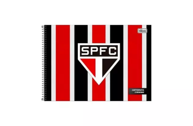 CADERNO DE DESENHO CAPA DURA 80 FOLHAS SÃO PAULO SPFC 200X275MM - UNIDADE | TILIBRA