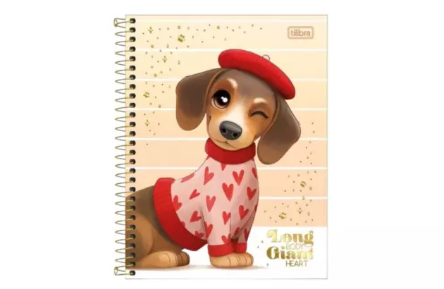 CADERNO UNIVERSITÁRIO COSTURADO CAPA DURA 80F BROWNIE DOG 200X275MM - UNIDADE | TILIBRA