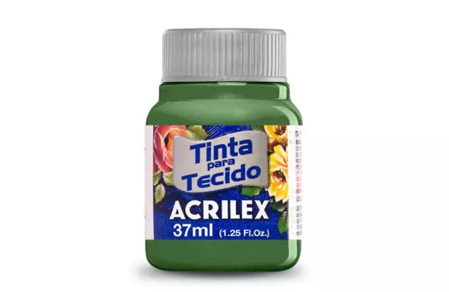 TINTA PARA TECIDO FOSCA 37ML VERDE GRAMA 582 - UNIDADE | ACRILEX 4140