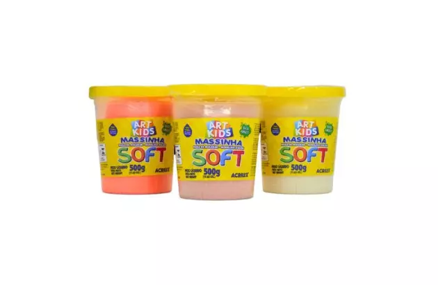MASSA DE MODELAR SOFT 500G LARANJA 105 ACRILEX 7350