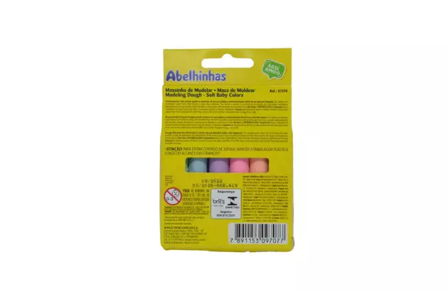 MASSA DE MODELAR 6 CORES SOFT BABY COLORS 90G 7370 ACRILEX