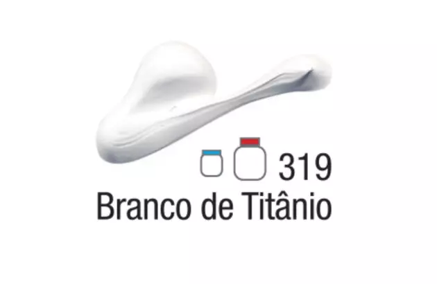 TINTA ACRÍLICA PARA TELA ACRYLIC COLORS 59ML BRANCO DE TITÂNIO 319 - UNIDADE | ACRILEX 13160