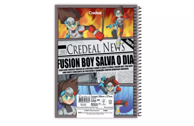CADERNO CAPA DURA FUSION BOY 1 MATERIA CREDEAL