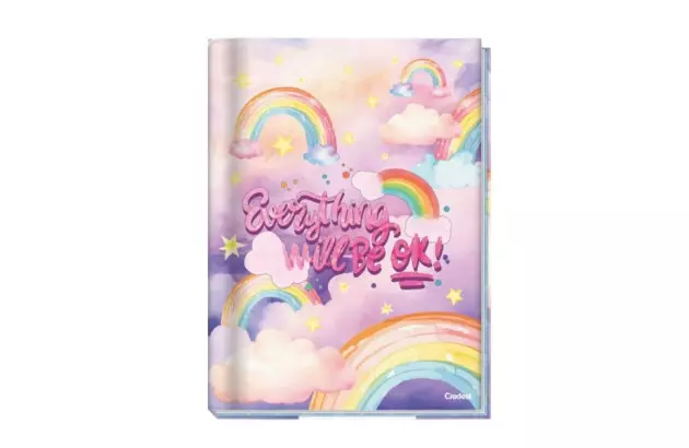 CADERNO UNIVERSITARIO COSTURADO CAPA DURA 80 FOLHAS ARCO IRIS CREDEAL 282182