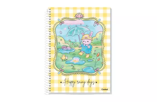 CADERNO ESPIRAL CAPA DURA 12 MATERIAS 192 FOLHAS TINY TAILS CREDEAL