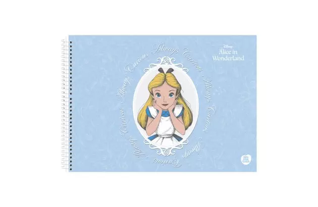 CADERNO DE DESENHO CAPA DURA 60 FOLHAS ALICE NO PAÍS DAS MARAVILHAS ANIMATIVA