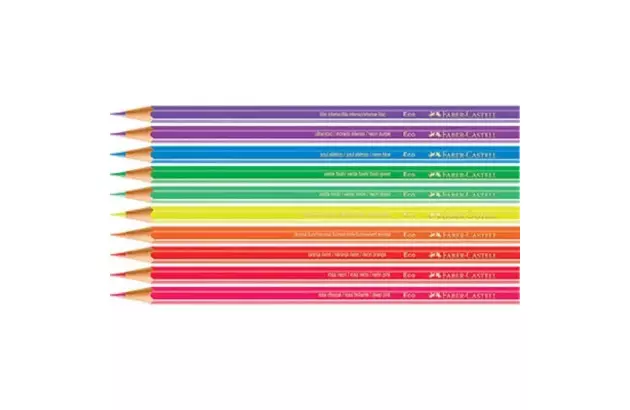 LAPIS DE COR 10 CORES NEON ECOLAPIS 12410 FABER