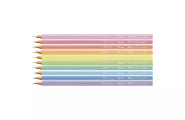 LAPIS DE COR 10 CORES PASTEL MULTICOLOR FABER CASTELL