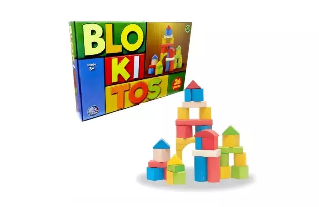 BRINQUEDO BLOKITOS 26 PEÇAS MDF + 3 ANOS 7437 PAIS E FILHOS