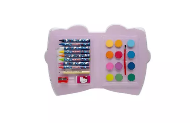 KIT PARA PINTURA HELLO KITTY COM 24 PEÇAS LEONORA 10457