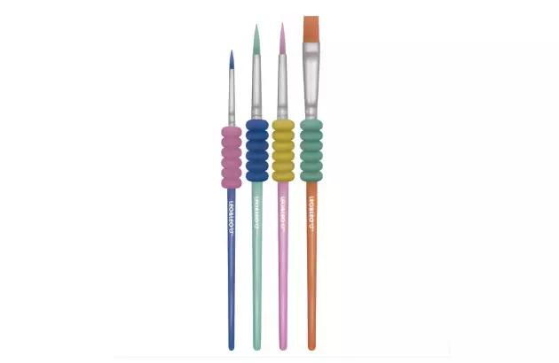 PINCEL ERGONOMICO COM BORRACHA 4 UNIDADES BLISTER LEONORA 10241