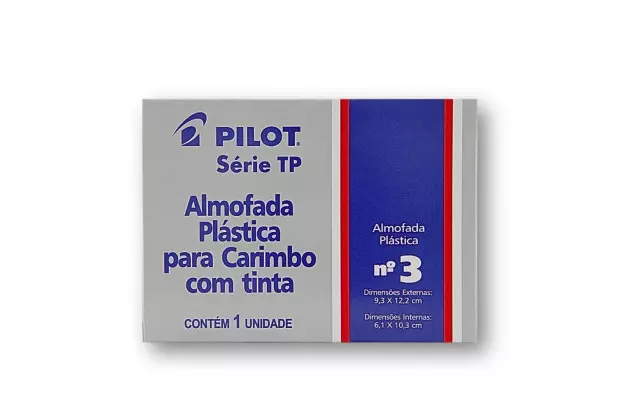 ALMOFADA CARIMBO Nº 3 PRETA SÉRIE TP COM TAMPA PLÁSTICA 6,7X11CM PILOT