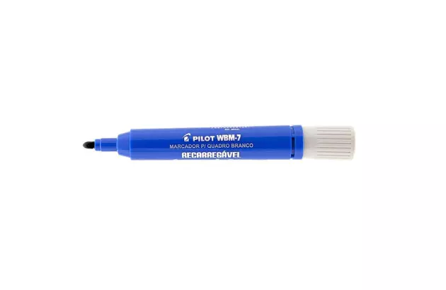 MARCADOR PARA QUADRO BRANCO RECARREGÁVEL WBM-7 AZUL PILOT | PONTA REDONDA 4.0 MM