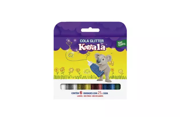 COLA GLITTER 6 CORES 25G 0058 KOALA DELTA