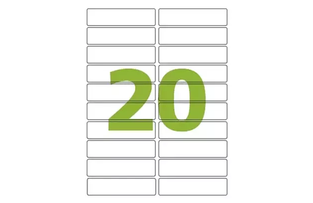 ETIQUETA ADESIVA CARTA 20 25,4X101,6MM 100 FOLHA BRANCA - IMPRESSORA INJET OU LASER | COLACRIL CC181