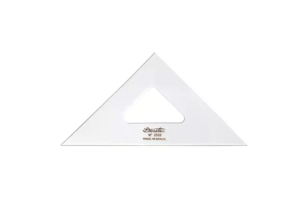 ESQUADRO ACRÍLICO 45° 45° 90° 32CM SEM ESCALA MODELO 2532 - TRIDENT