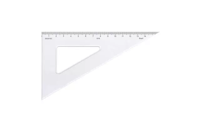 ESQUADRO ACRÍLICO 30° 60° 90° 16CM COM ESCALA MODELO 1616 TRIDENT