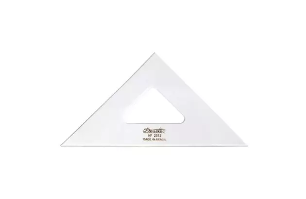 ESQUADRO ACRÍLICO 45° 45° 90° 12CM SEM ESCALA MODELO 2512 TRIDENT