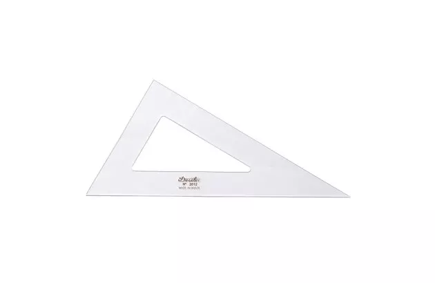 ESQUADRO ACRÍLICO 30° 60° 90° 28CM SEM ESCALA MODELO 2628 - TRIDENT
