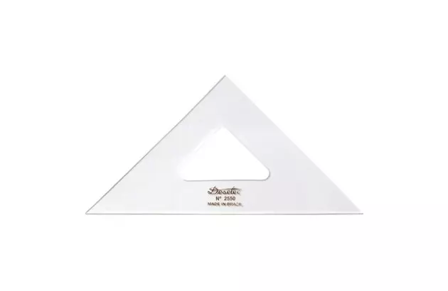 ESQUADRO ACRÍLICO 45° 45° 90° 50CM SEM ESCALA MODELO 2550 - TRIDENT