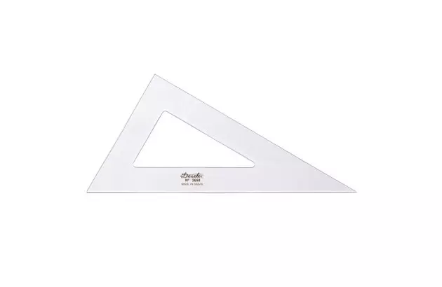 ESQUADRO ACRÍLICO 30° 60° 90° 50CM SEM ESCALA MODELO 2650 - TRIDENT