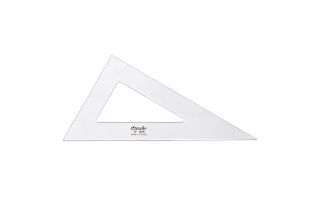 ESQUADRO ACRÍLICO 30° 60° 90° 16CM SEM ESCALA MODELO 2616 - TRIDENT