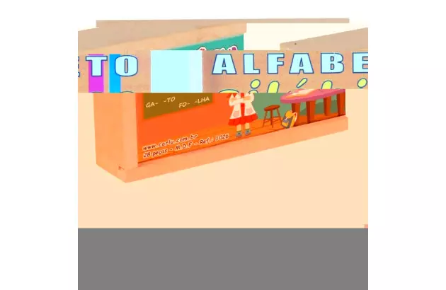 BRINQUEDO EDUCATIVO ALFABETO NA MADEIRA 26 PEÇAS - CAIXA MDF | 1077 CARLU