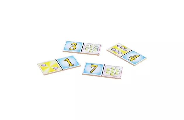 BRINQUEDO DOMINO NUMERAIS E QUANTIDADES 28 PEÇAS MDF 1031 CARLU
