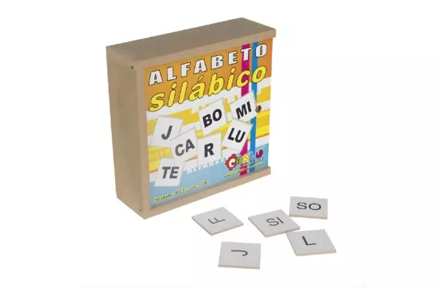 BRINQUEDO EDUCATIVO ALFABETO SILABICO 150 PEÇAS MDF 1120 CARLU