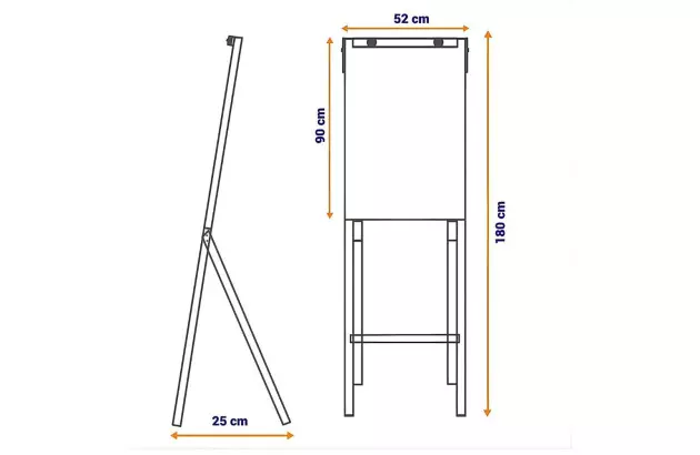 FLIP CHART LOUSA QUADRO BRANCO PERNAS ARTICULADAS SLIM - ALTURA 1,80CM | STALO 4390