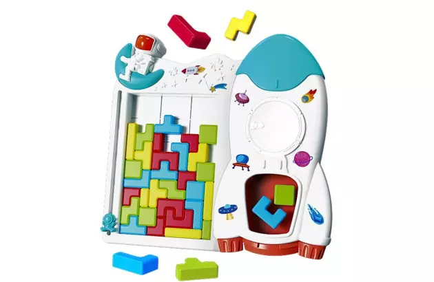 JOGO EDUCATIVO SPACE TETRIS +3 ANOS - ESTIMULA RACIOCÍNIO LÓGICO FORMAS E CORES | PAKITOYS 4122