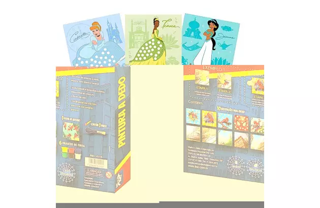 CONJUNTO DE PINTURA A DEDO PRINCESAS DISNEY 18 PEÇAS – ACIMA DE 3 ANOS | DAC ART 4713