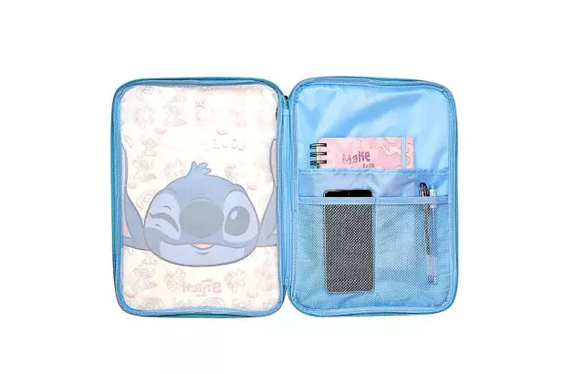 PASTA UNIVERSITÁRIA CRIATIVA STITCH PVC 370X265X15MM COM 3 BOLSOS INTERNOS - DAC 4794