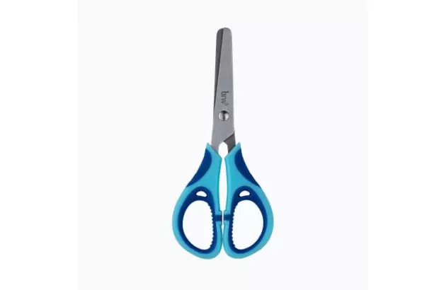 TESOURA ESCOLAR 13CM PARA CANHOTO PONTA ARREDONDADA CABO EMBORRACHADO | BRW TE1325