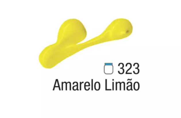 TINTA ACRÍLICA PARA TELA ACRYLIC COLORS 20ML AMARELO LIMÃO 323 – UNIDADE | ACRILEX 13123