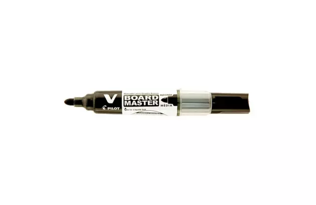 MARCADOR PARA QUADRO BRANCO RECARREGAVEL V-BOARD MASTER PRETO PILOT | PONTA MÉDIA
