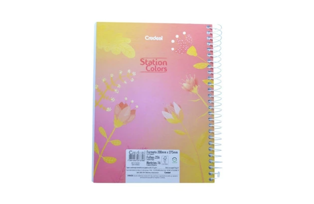 CADERNO CAPA DURA STATION COLORS 16 MATERIAS CREDEAL