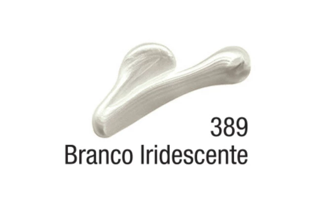 TINTA ACRÍLICA PARA TELA ACRYLIC COLORS METÁLICA 20ML BRANCO IRIDESCENTE 389 - UND | ACRILEX 13123