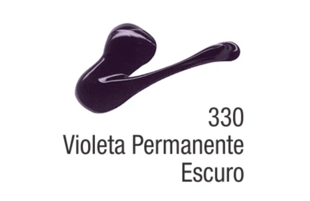 TINTA ACRÍLICA PARA TELA ACRYLIC COLORS 20ML VIOLETA PERMANENTE ESCURO 330 - UNIDADE | ACRILEX 13123