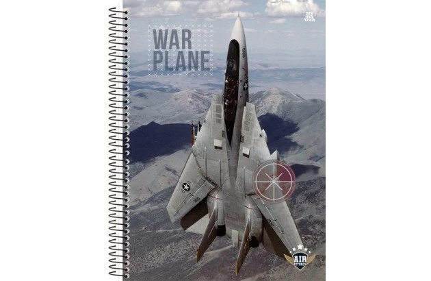 CADERNO CAPA DURA 10 MATERIAS AIR ATTACK 160 FOLHAS ANIMATIVA