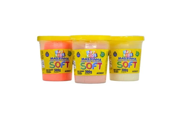 MASSA DE MODELAR SOFT 500G LARANJA 105 ACRILEX 7350