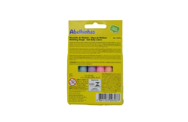 MASSA DE MODELAR 6 CORES SOFT BABY COLORS 90G 7370 ACRILEX